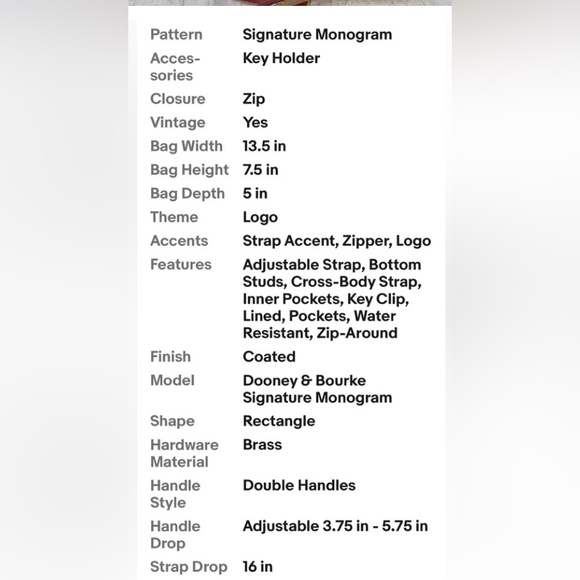 Dooney Bourke vintage 4 pc. MINT set monogram collectable bag  all accessories - Picture 13 of 13